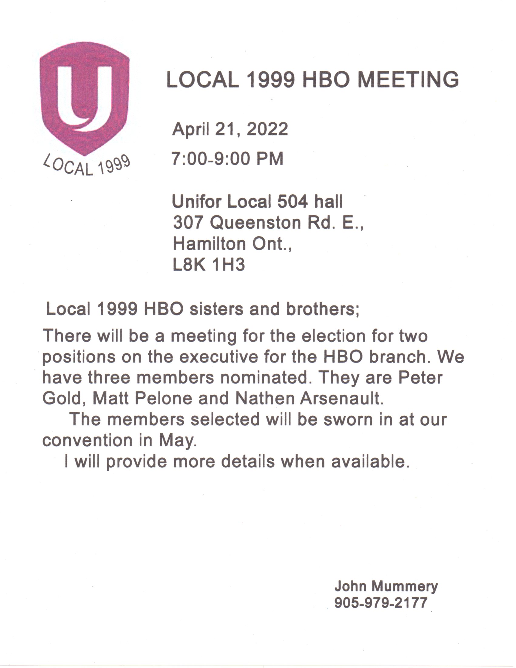HBO Union Meeting